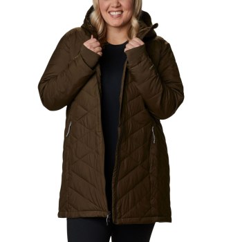 Dámské Bundy Columbia Heavenly Long Hooded Plus Size Olivy Zelené PTMHUY157